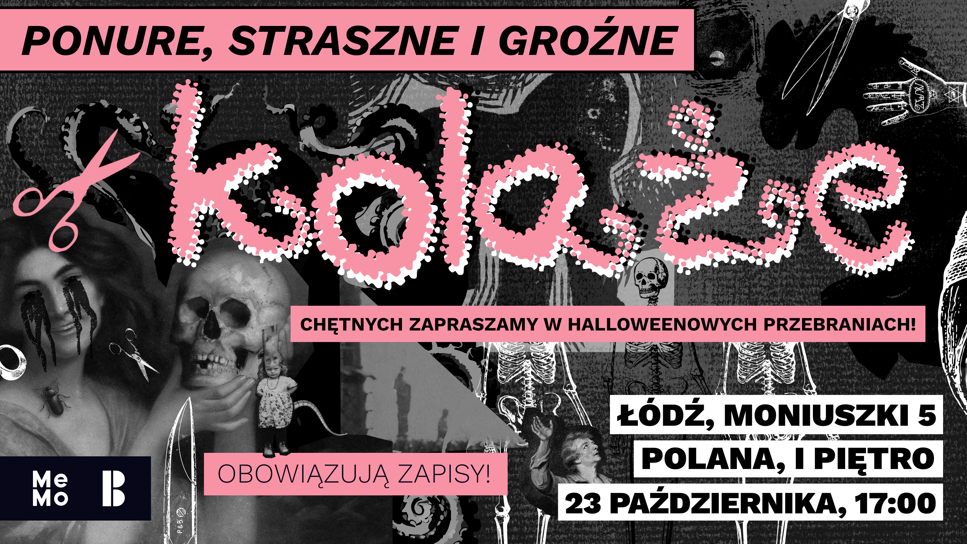 Wydarzenie: Ponure, straszne i groźne kolaże | Warsztaty w Mediatece MeMo, Kiedy? 2024-10-23 17:00, Gdzie? Mediateka MEMO (Łódź, ul. Moniuszki 5)